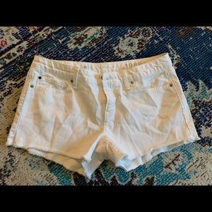 White jean shorts